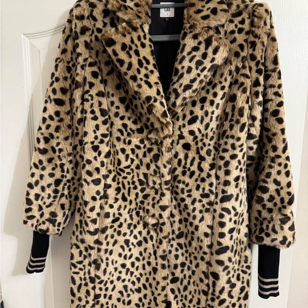 CAbi Brown and Black Teddy Jacket Plush Faux Fur